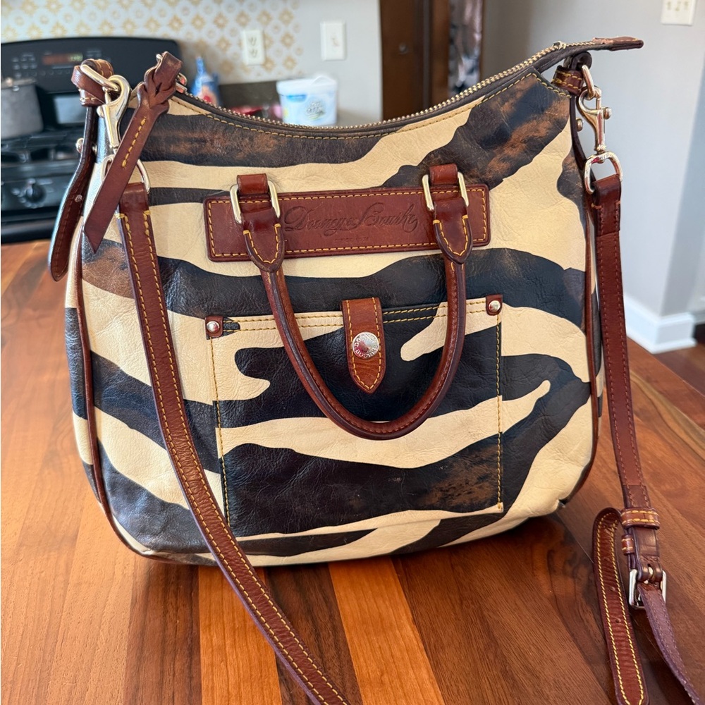 Dooney & Bourke Florentine Juliette Leather Zebra Print Purse Tote Bag